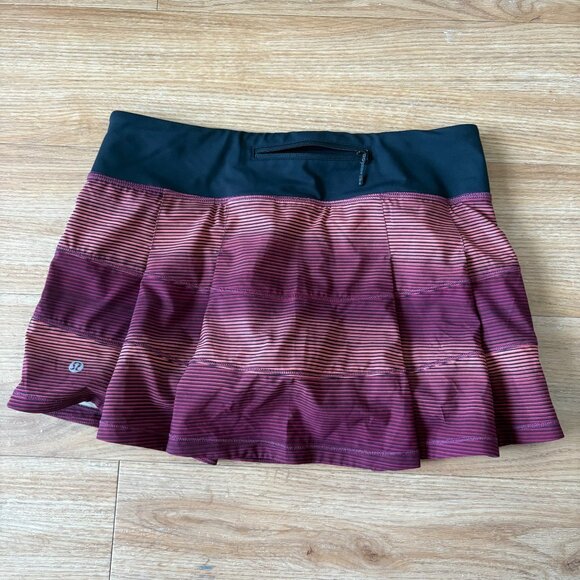 Lululemon Athletic Pace Rival Skirt II Tall Simply Radiant Pink Black Size 6 - Picture 2 of 7